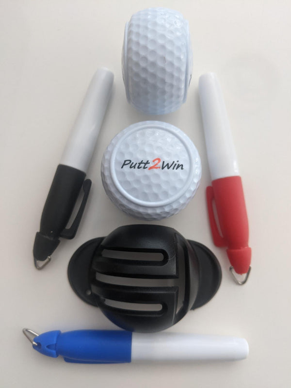 Putt2Win 2 Flat Golf Ball Putting Practice Aid