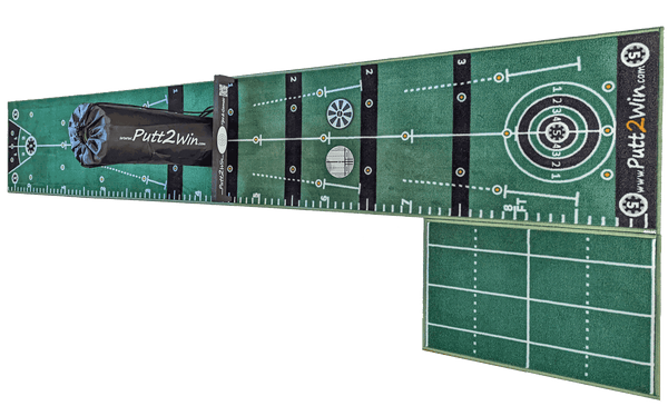 Putt2Win Pro Practice Putting & Chipping Mat with 4 Multi Player Games