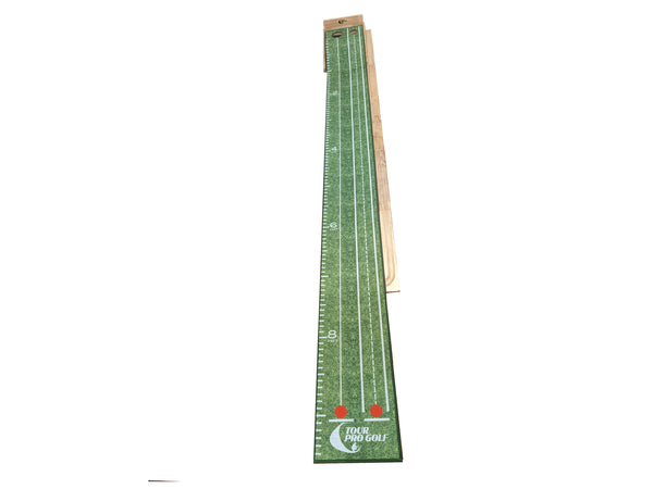 Tour Pro Golf Green Putting Mat Wooden Crystal Velvet Material Training Aid Perfect to Practice Putting Hole More Putts a Great Golf Gift