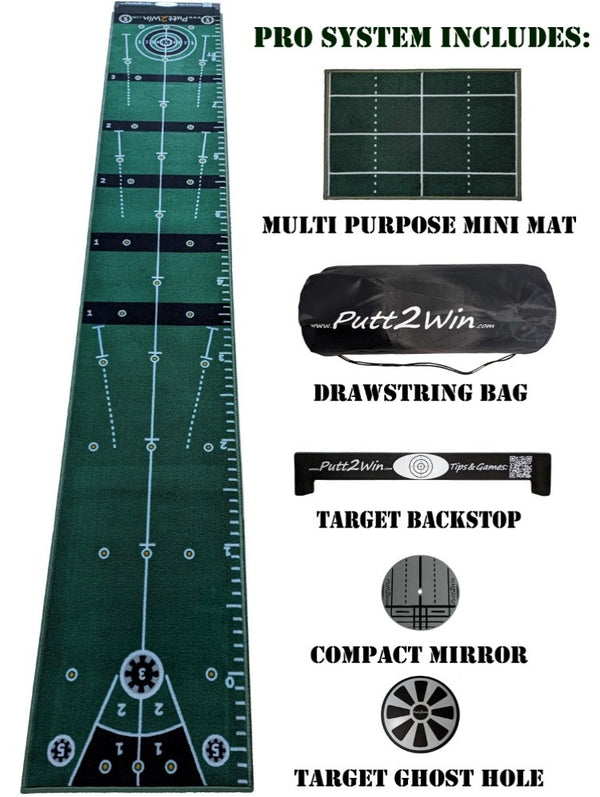 Putt2Win Pro Golf Putting Mat Set